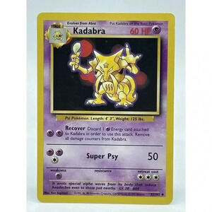 Kadabra 32/102 Unlimited Base Set Pokemon TCG WOTC Non Holo  Vintage‎ 1999 LP